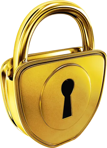 Golden Padlock with Keyhole