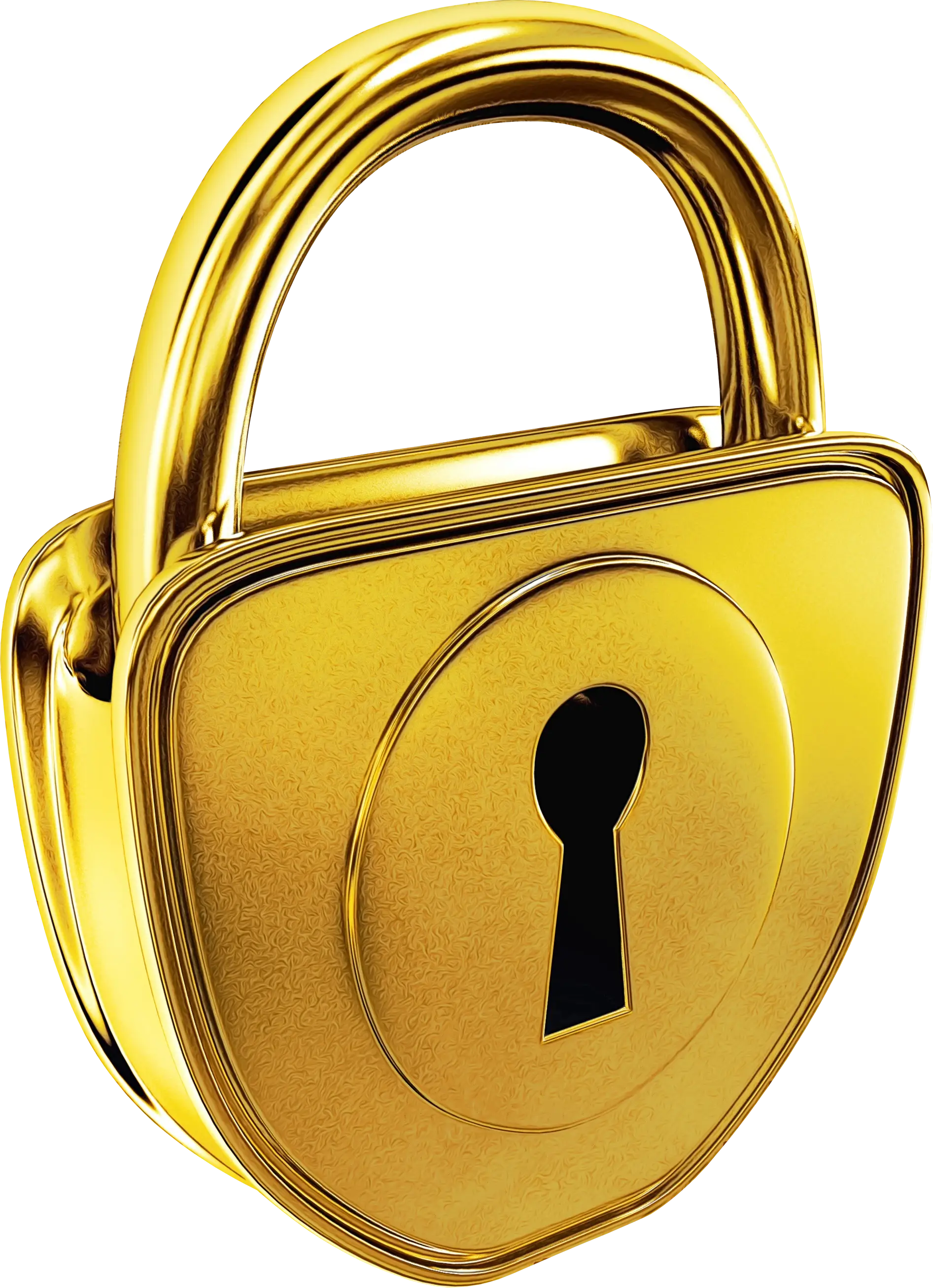 Golden Padlock with Keyhole