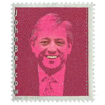 John Bercow Pink Stamp