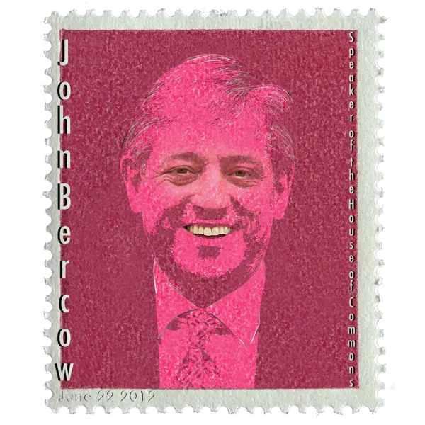 John Bercow Pink Stamp