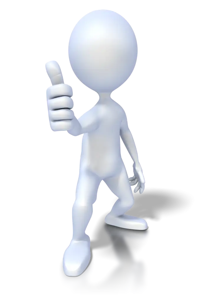 3D Figure Giving a Thumbs Up Gesture