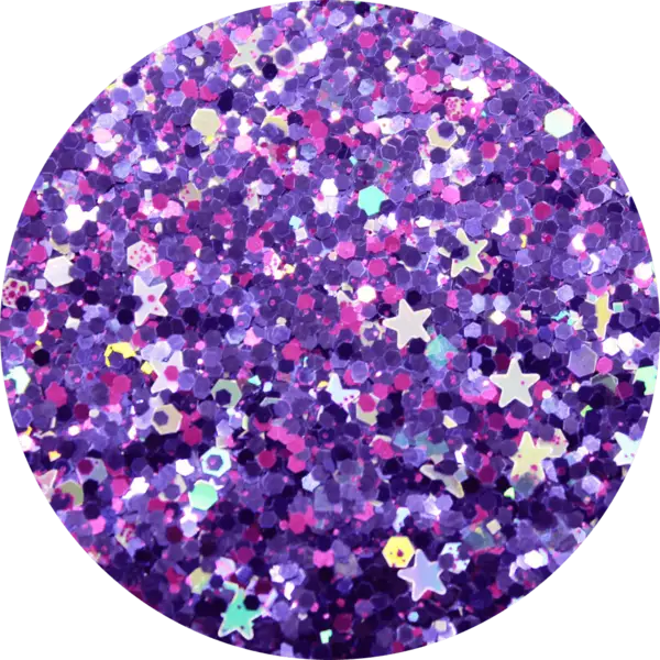 Purple Glitter with Star Accents for Crafting