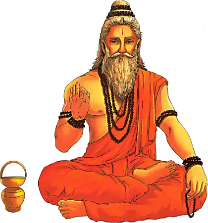 Illustration of Sage Sitting in Meditation Pose