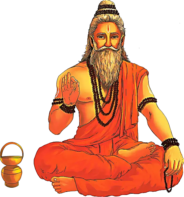 Illustration of Sage Sitting in Meditation Pose