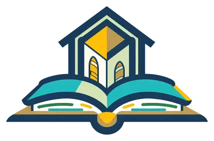 House on an Open Book Design Illustration