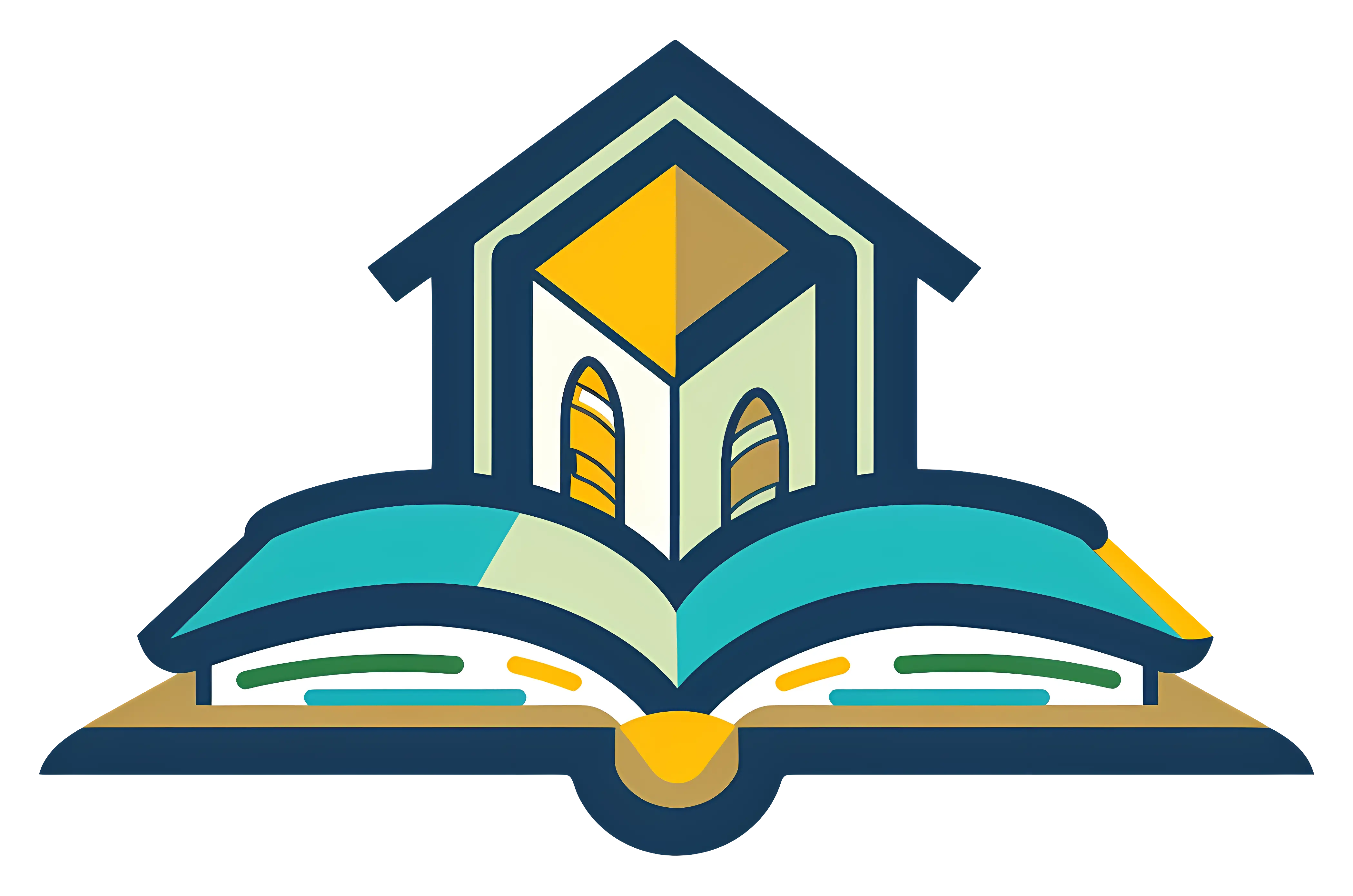 House on an Open Book Design Illustration