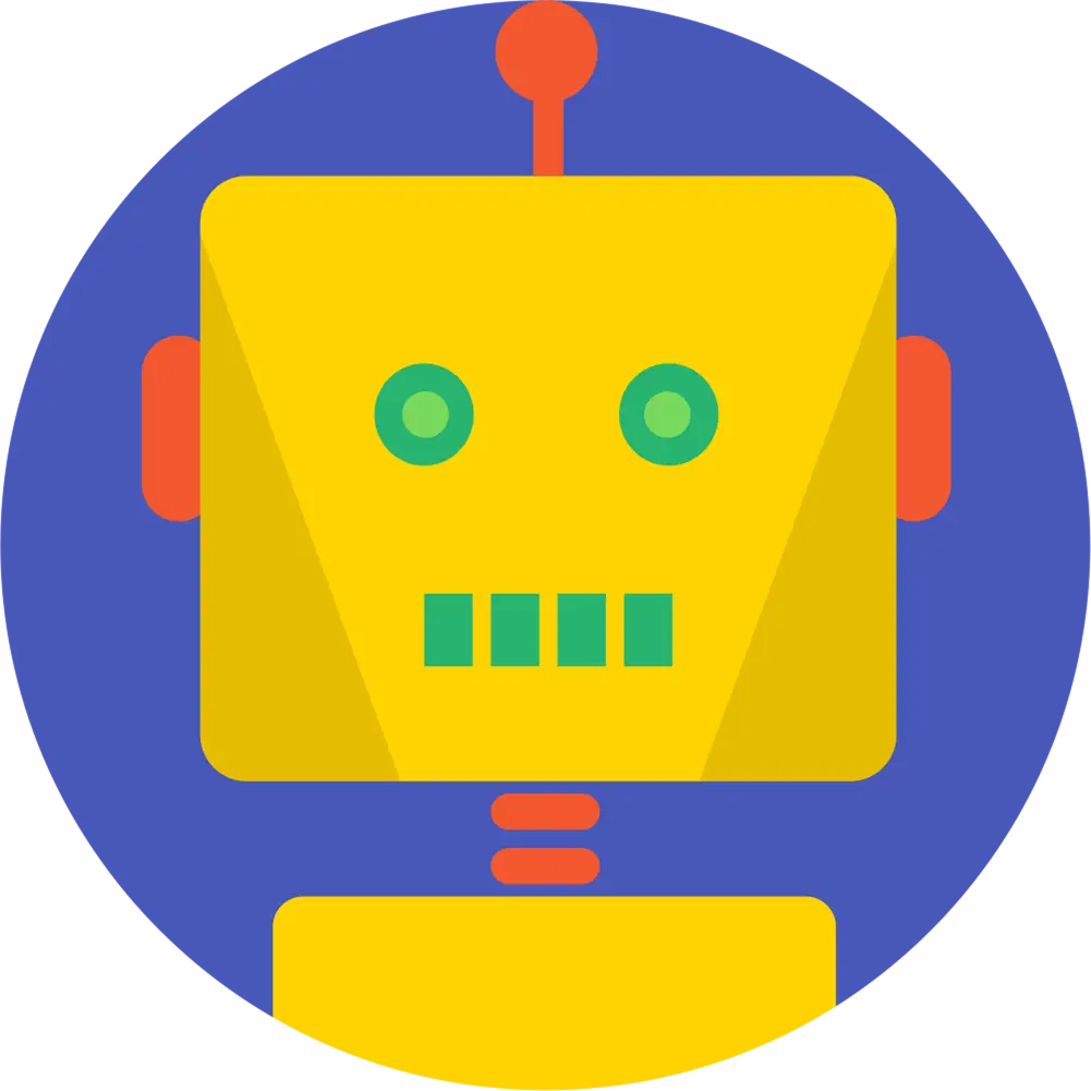 Colorful Robot Head Icon Illustration
