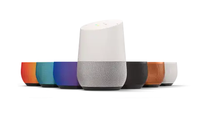 Google Home Smart Speaker with Colorful Bases