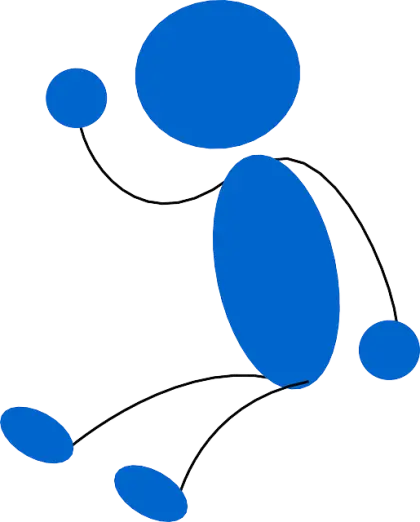 Blue Stick Figure Artwork