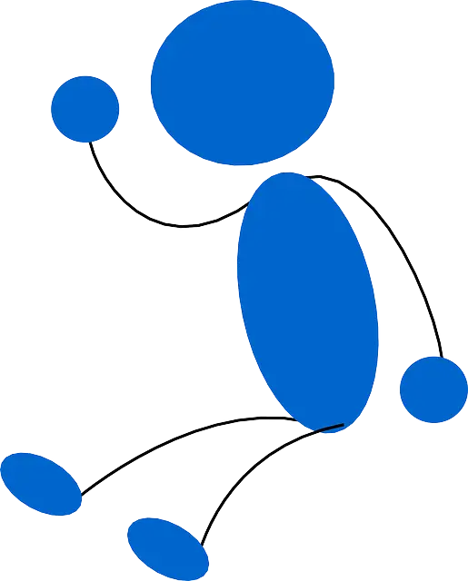 Blue Stick Figure Artwork