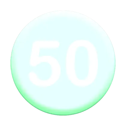 Circular Green Number 50 Icon