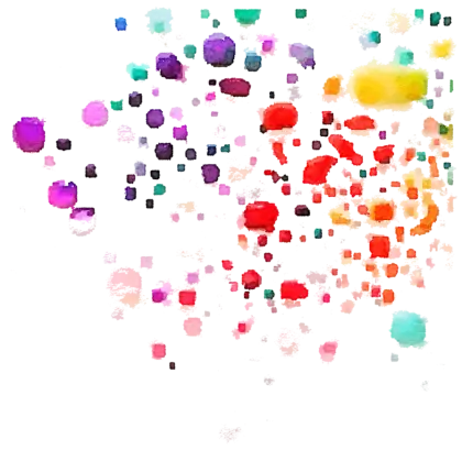 Abstract Colorful Splatter on White Background