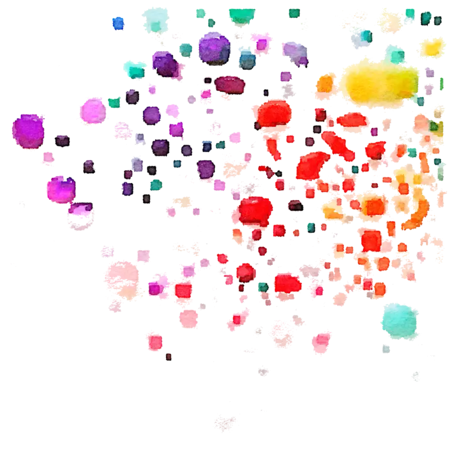 Abstract Colorful Splatter on White Background