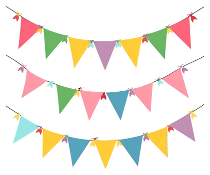 Multicolored Triangular Bunting for Decoration