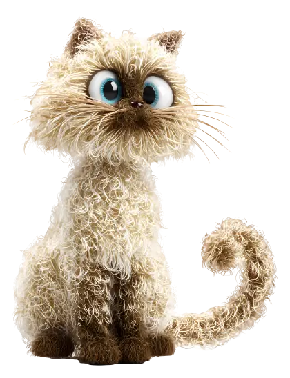 Fluffy Cat with Big Eyes