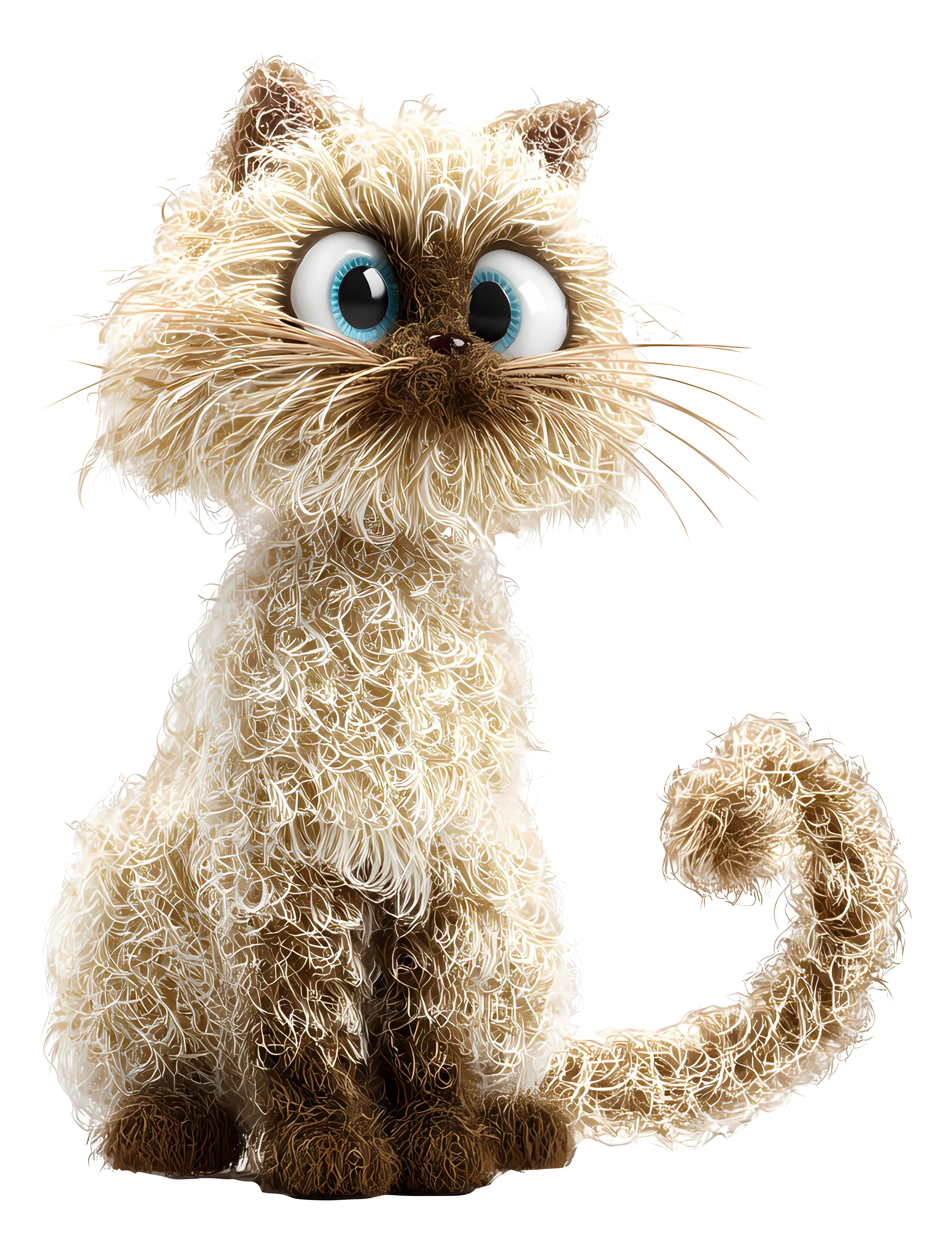 Fluffy Cat with Big Eyes