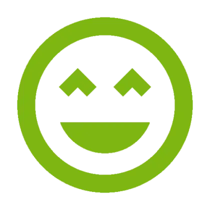 Bright Green Happy Face Emoji Icon