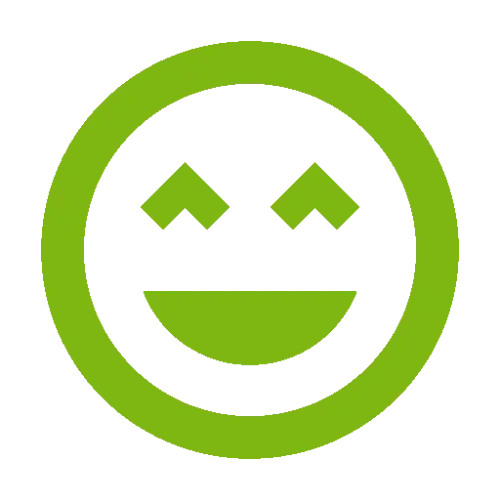 Bright Green Happy Face Emoji Icon