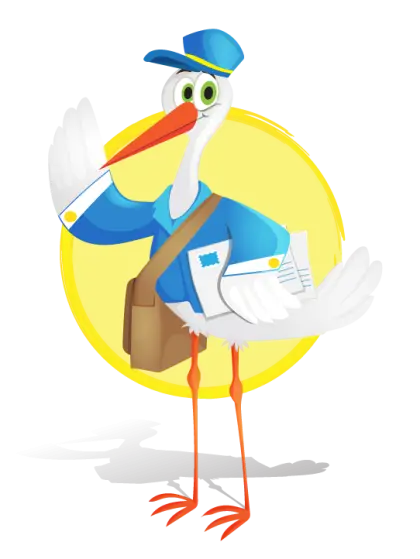 Cartoon Stork Mailman