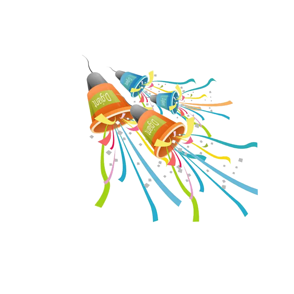 Colorful Party Poppers with Streamers