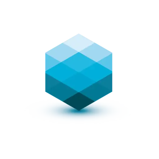 Blue 3D Hexagon Geometric Design