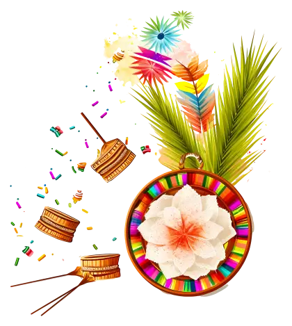 Colorful Festival Decorations with Flowers