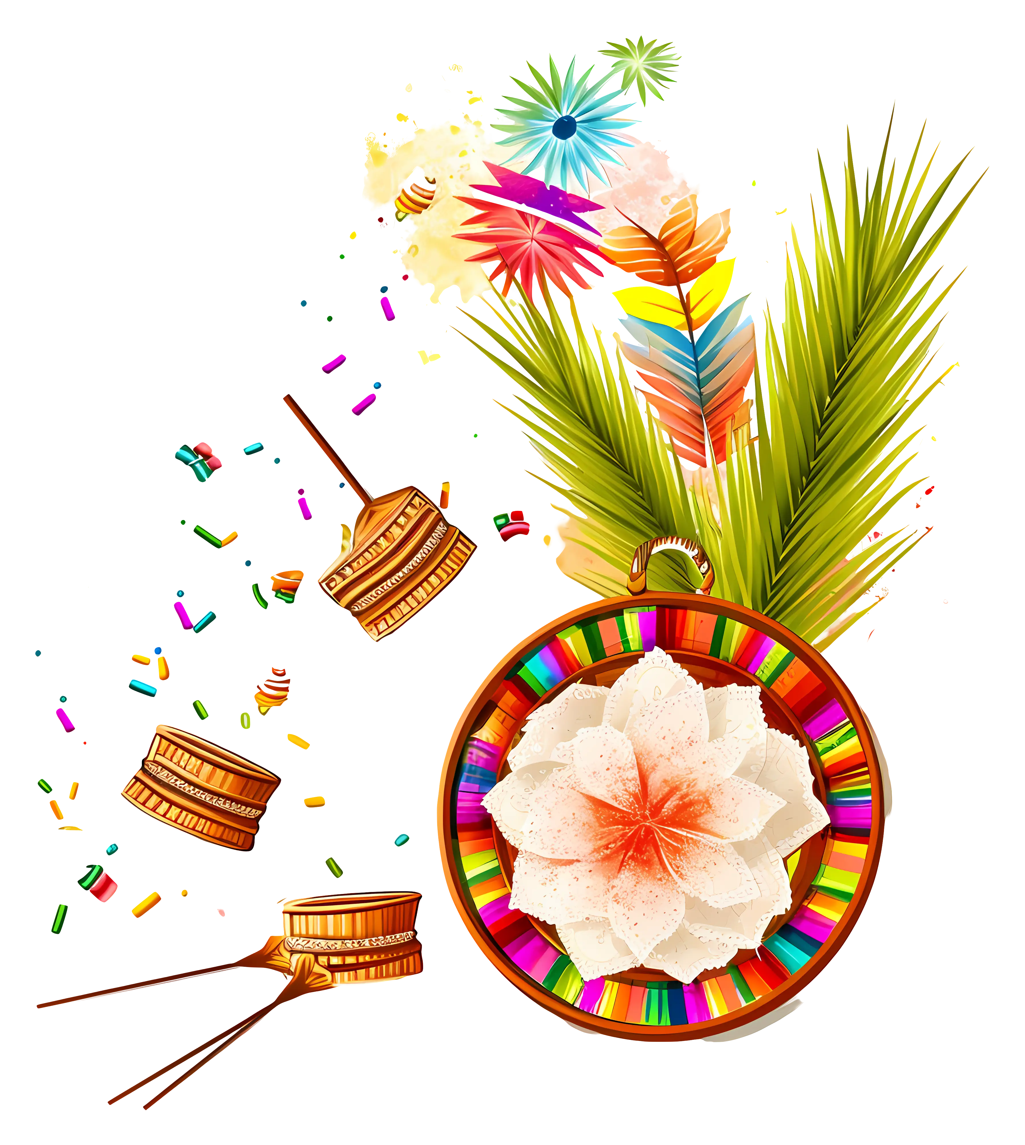 Colorful Festival Decorations with Flowers