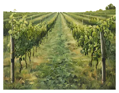 Lush Vineyard Rows