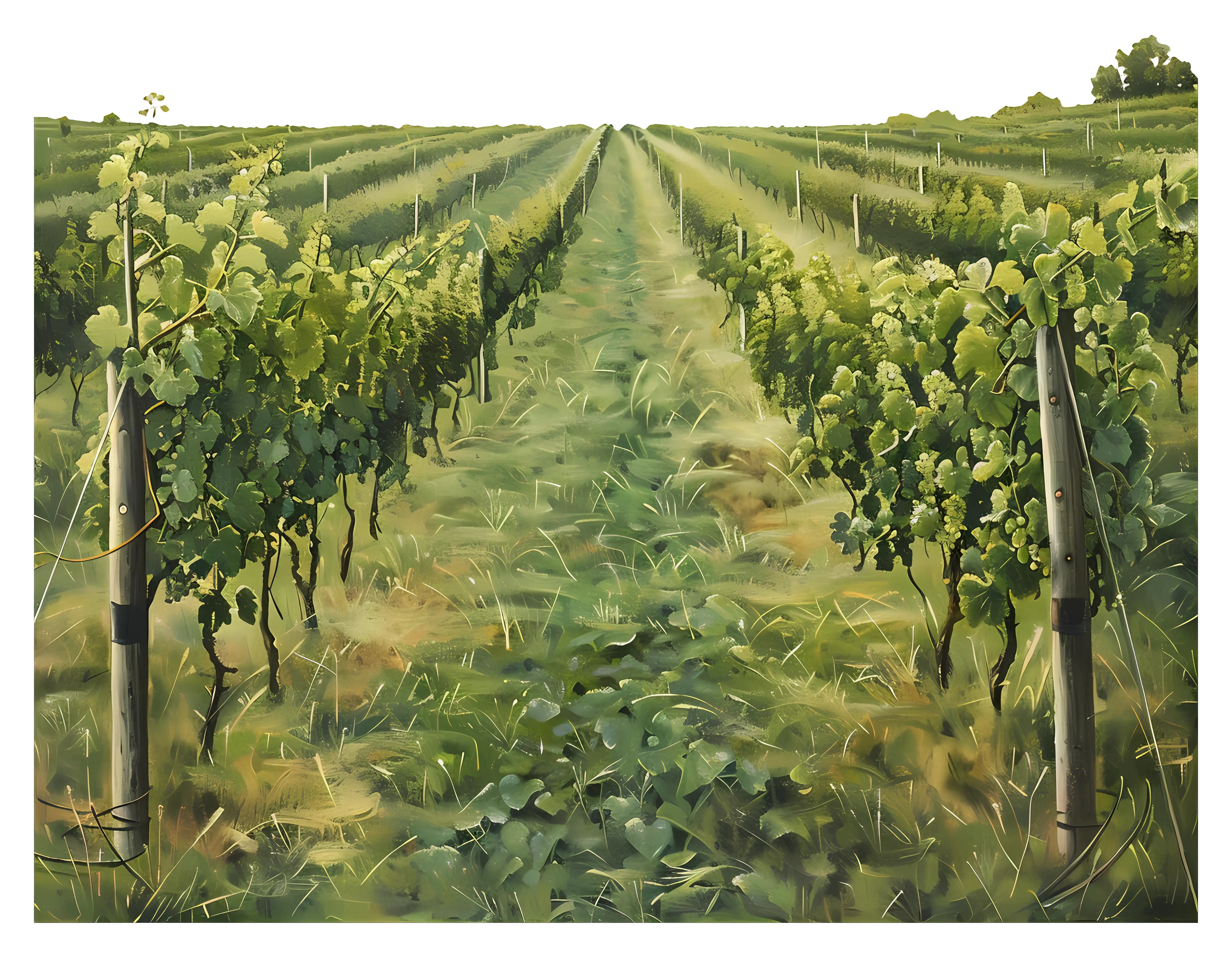 Lush Vineyard Rows