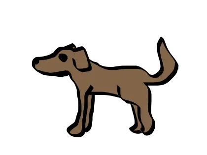 Cartoon Drawing of a Brown Dog