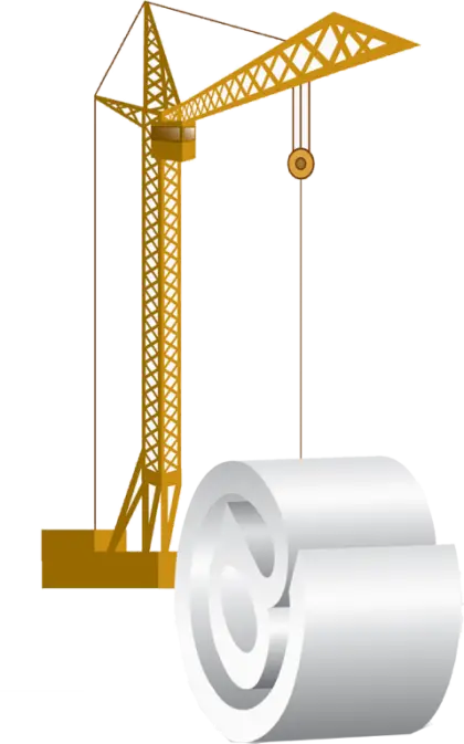 Construction Crane with Metal Roll