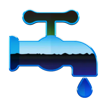 Blue Water Tap with Droplet