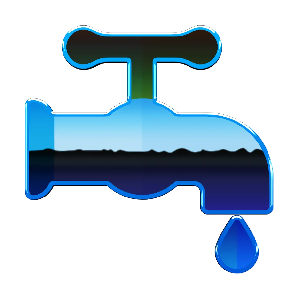 Blue Water Tap with Droplet
