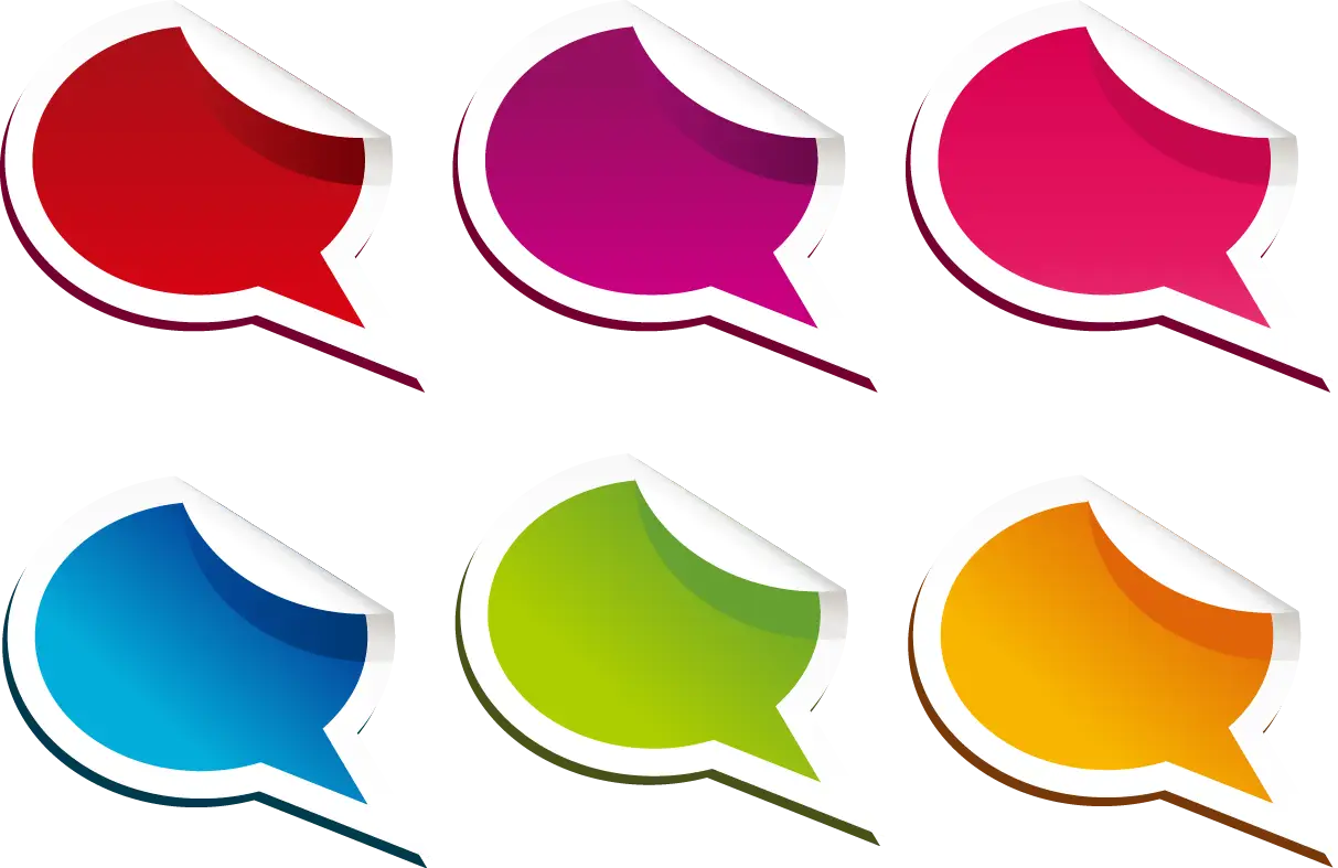 Colorful Speech Bubbles Stickers