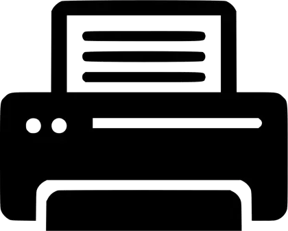 Black Printer Icon Illustration