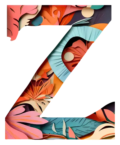 Floral Letter Z Illustration