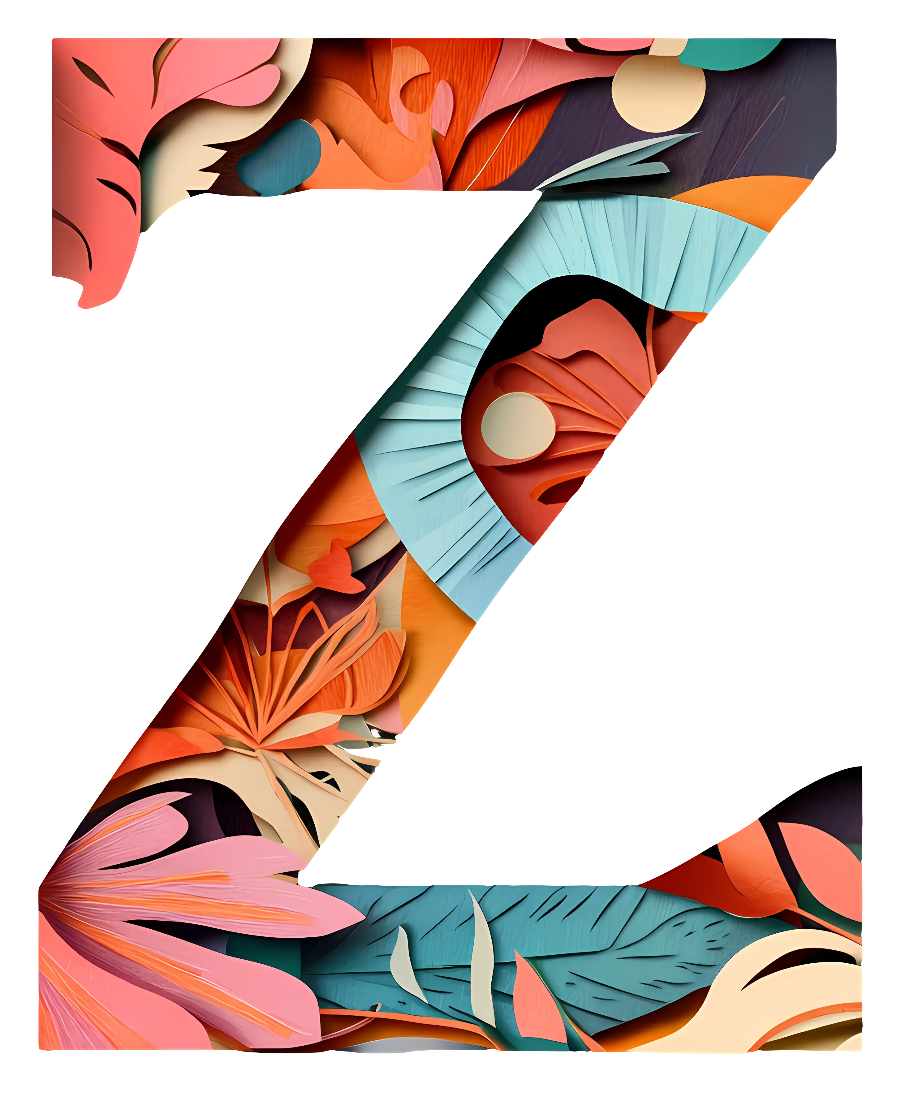 Floral Letter Z Illustration