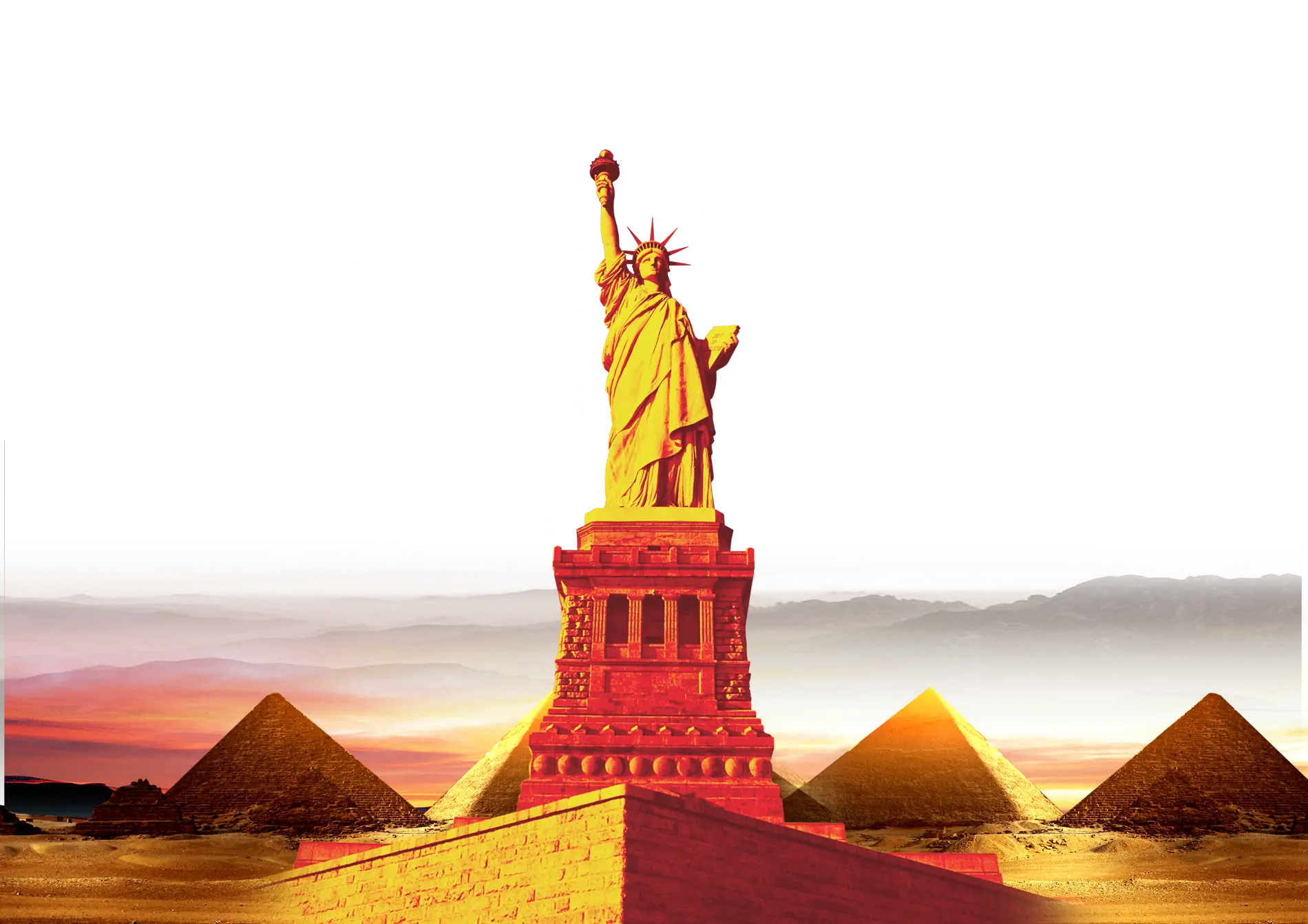 Statue of Liberty with Pyramids