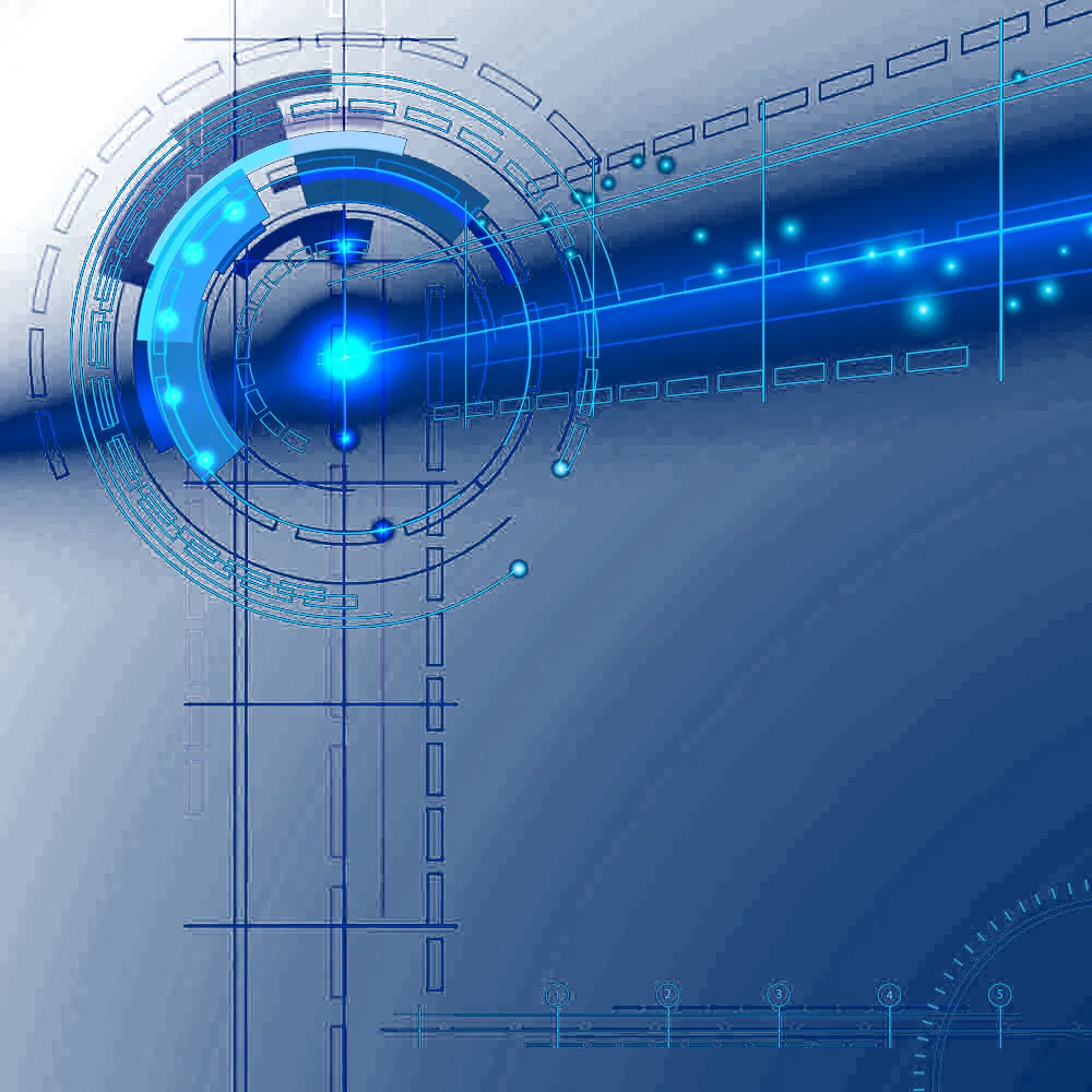 Blue Tech Design with Digital Elements
