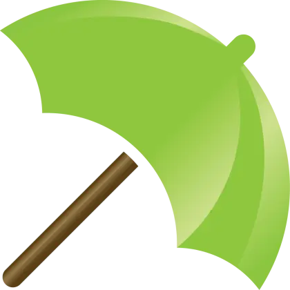 Bright green umbrella illustration