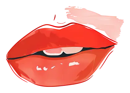 Glossy Red Lips Illustration
