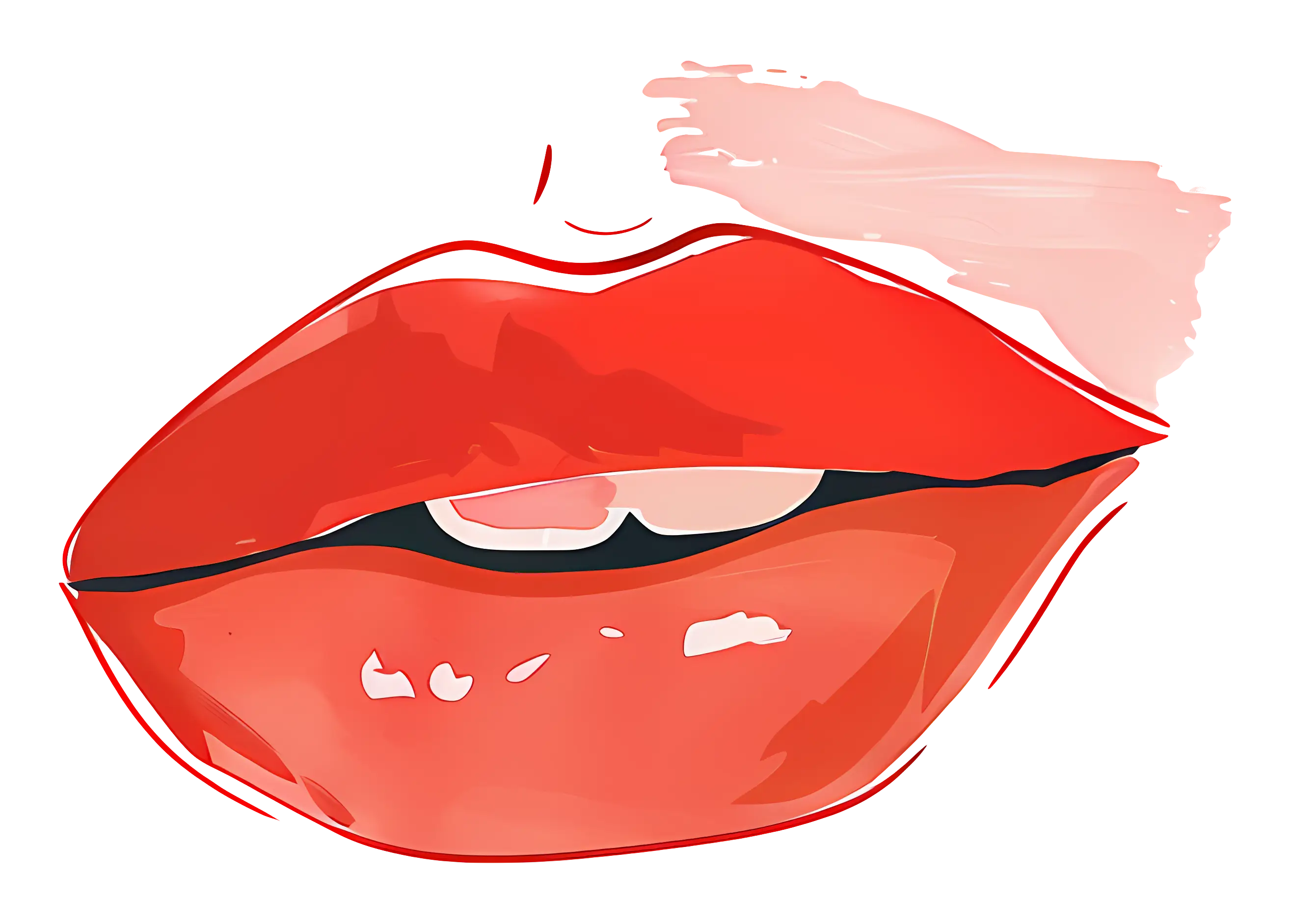 Glossy Red Lips Illustration