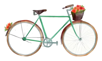 Vintage Bicycle with Flower Basket