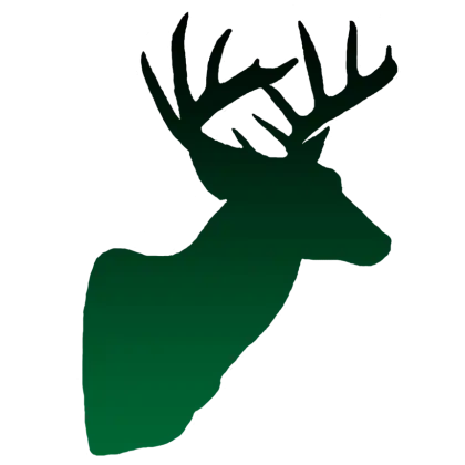 Green Deer Head Silhouette Design