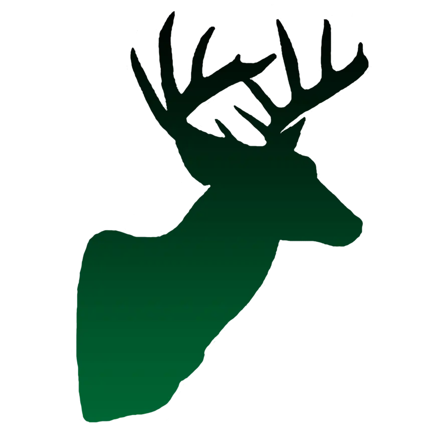 Green Deer Head Silhouette Design