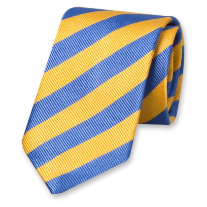 Blue and Yellow Striped Tie for Formal Wear