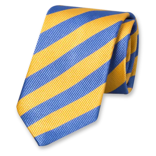 Blue and Yellow Striped Tie for Formal Wear