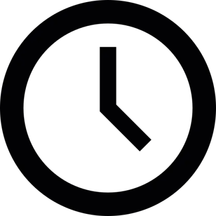 Minimal Black Clock Icon for Timekeeping
