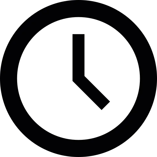 Minimal Black Clock Icon for Timekeeping