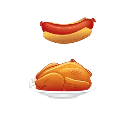 Roast Chicken and Hotdog